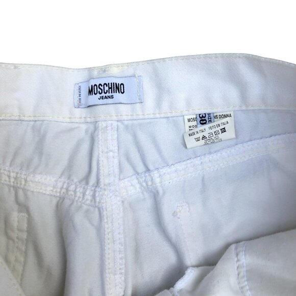 Vintage Moschino Reflective Peace Jeans Size 30 White - Picture 8 of 10